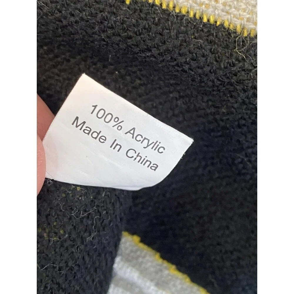Crew Soccer Foundation Gray Black Yellow Men's Scarf 8X50 MLS 2007 Bam Bams